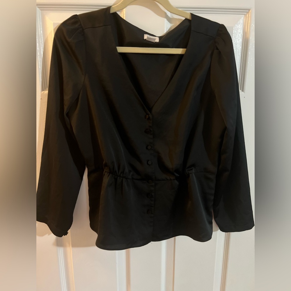 J. Crew Satin back crepe button-front blouse Size 10
